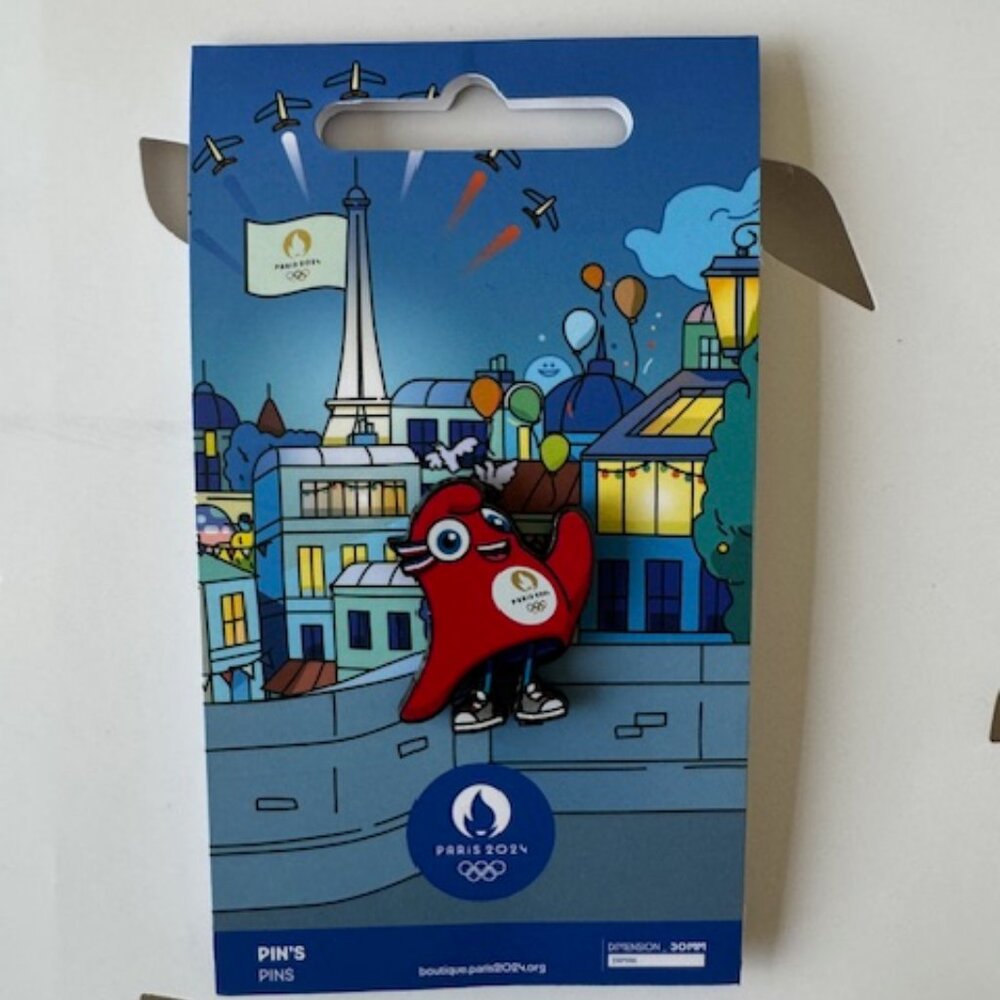 MASCOT "PHRYGE" OFFICIAL PIN PARIS 2024 OLYMPICS SUMMER GAMES  - NWT - COLLECTOR